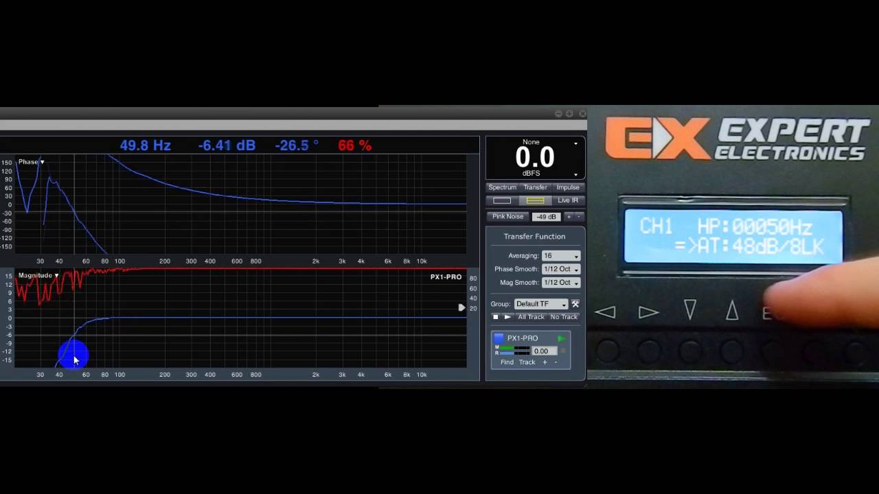PROCESSADOR DE ÁUDIO PX1-PRO - FUNÇÃO CROSSOVER