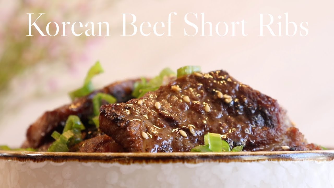 Korean BBQ Beef Short Ribs Recipe | How to make Galbi Korean Short Ribs | FFB Blonde in the Kitchen