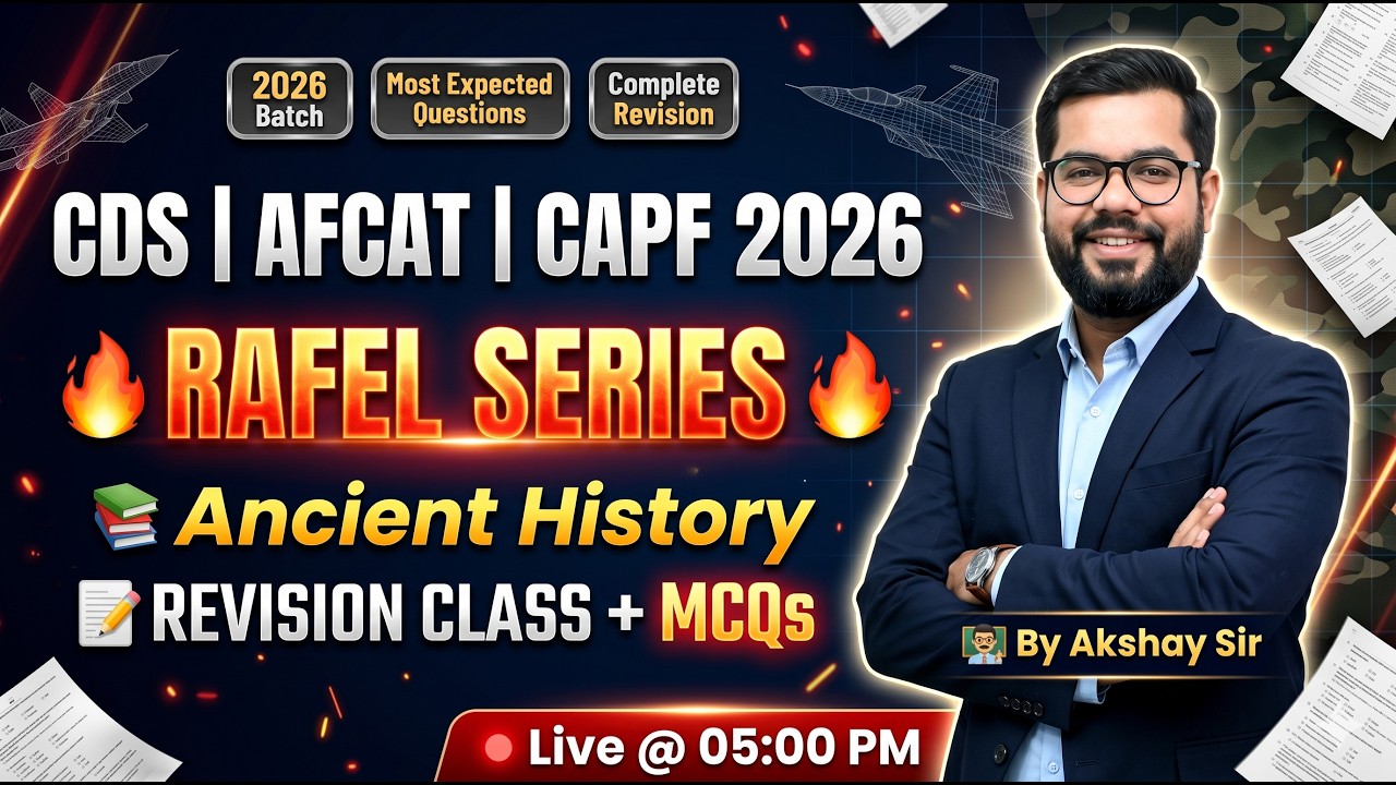 Ancient History Most Expected MCQs | CDS AFCAT CAPF 2026 Preparation | Defence Exams