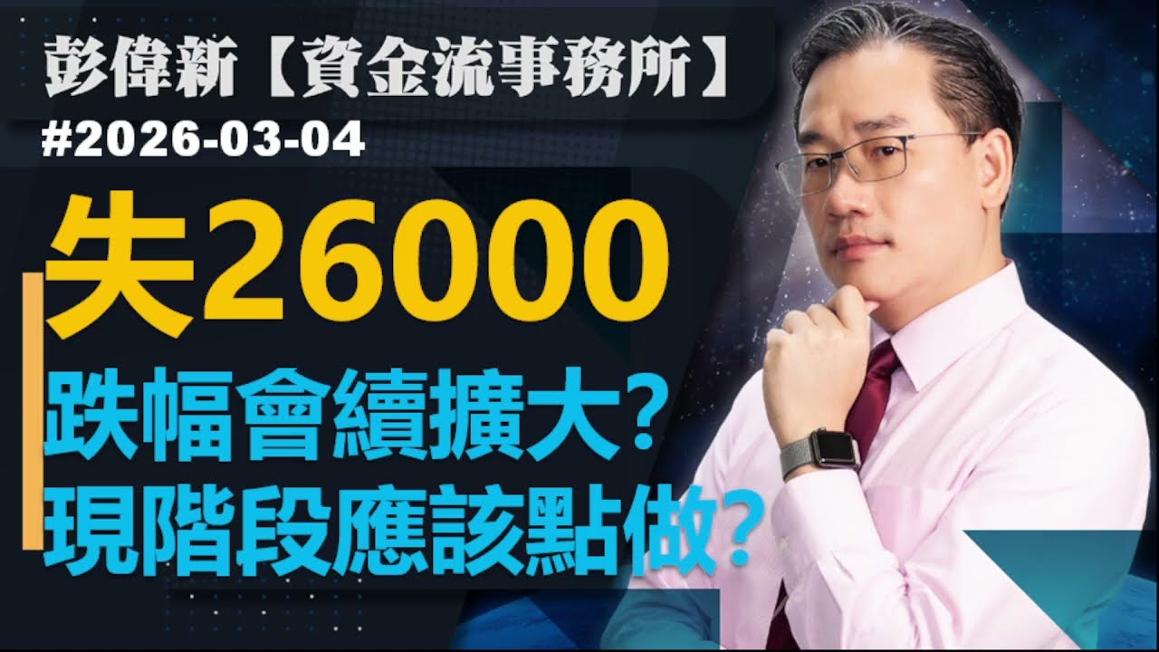 【資金流事務所】失26000 跌幅會續擴大？現階段應該點做？｜彭偉新2026-03-04｜菠蘿包工作室 BoLoo Finance