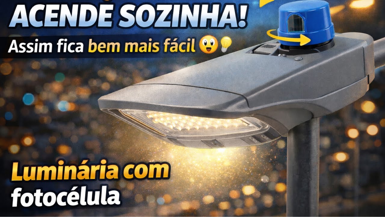 luminária com Reler fotoelétrico  conjugado