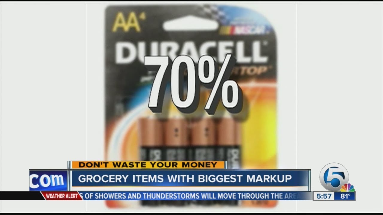 Grocery items with biggest markup