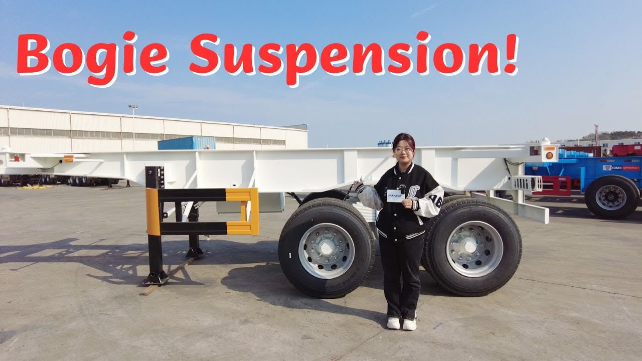 20ft 2 Axles Bogie Suspension Skeletal Chassis Trailer