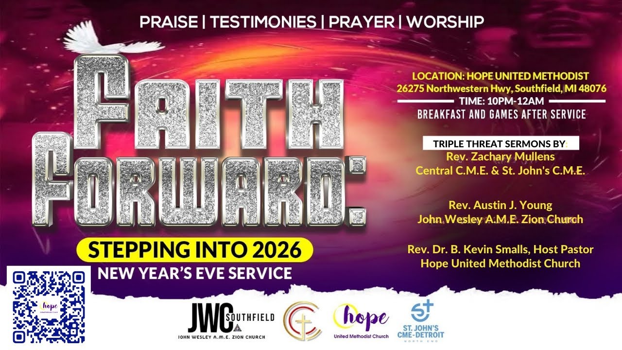 Faith Forward Stepping into 2026 NEW YEAR'S EVE SERVICE Hope UMC