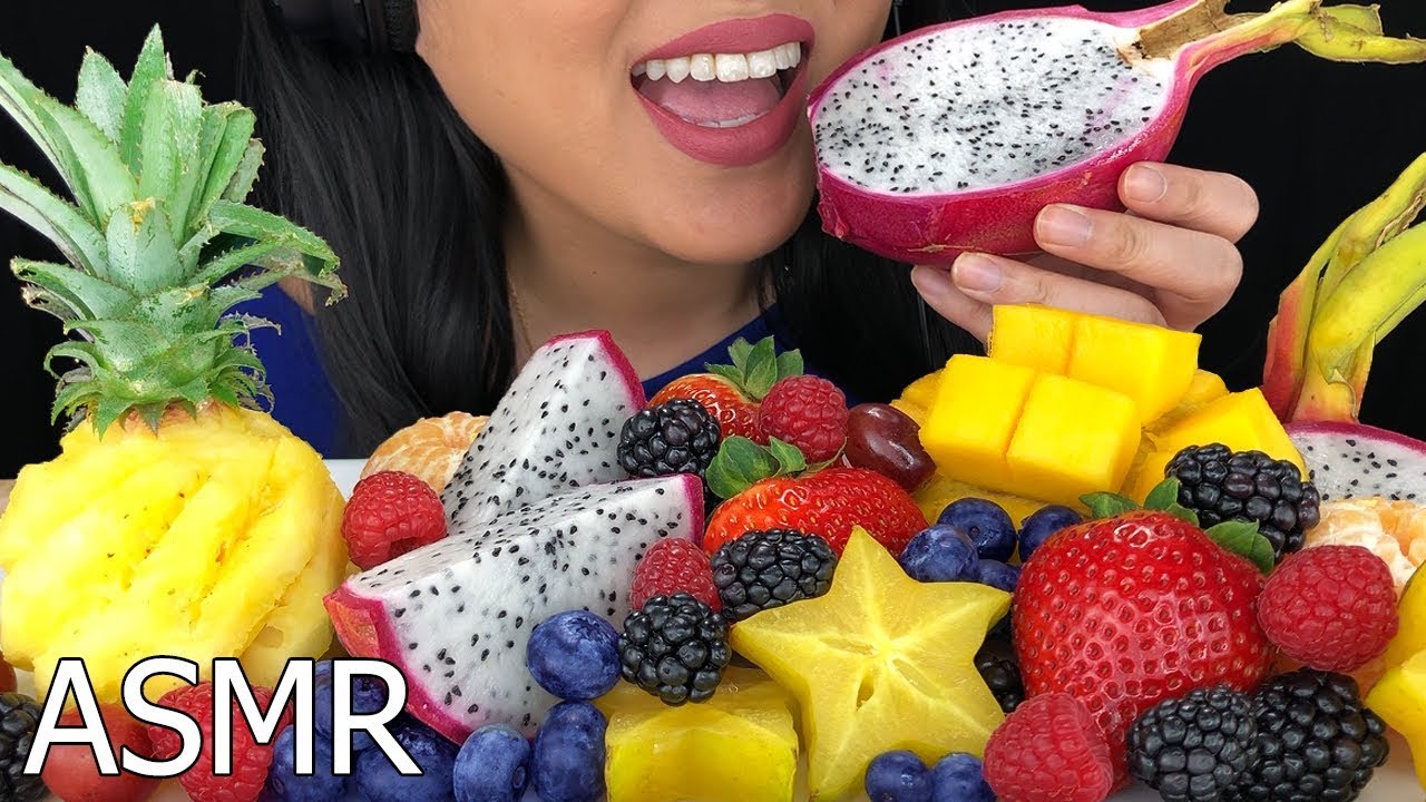 ASMR EXOTIC FRUIT PLATTER MIX (Crunchy & Soft Eating Sounds) | No Talking | ASMR Phan