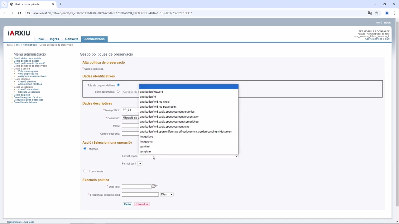 Funcions especials de l'Iarxiu