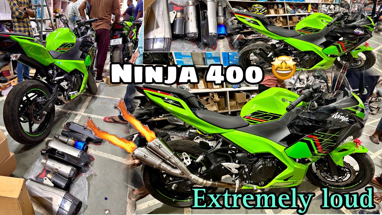 ninja 400 extremely loud exhaust sound | ninja 400 loudest exhaust 🔥ninja 400 modified