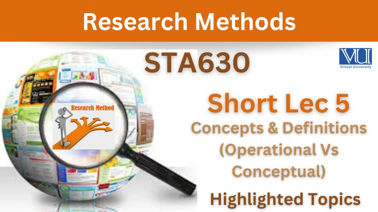 STA630 Short Lecture 5_Concepts_Operational Definitions_Conceptual Definitions_Sta630 Lec 5_Midterm