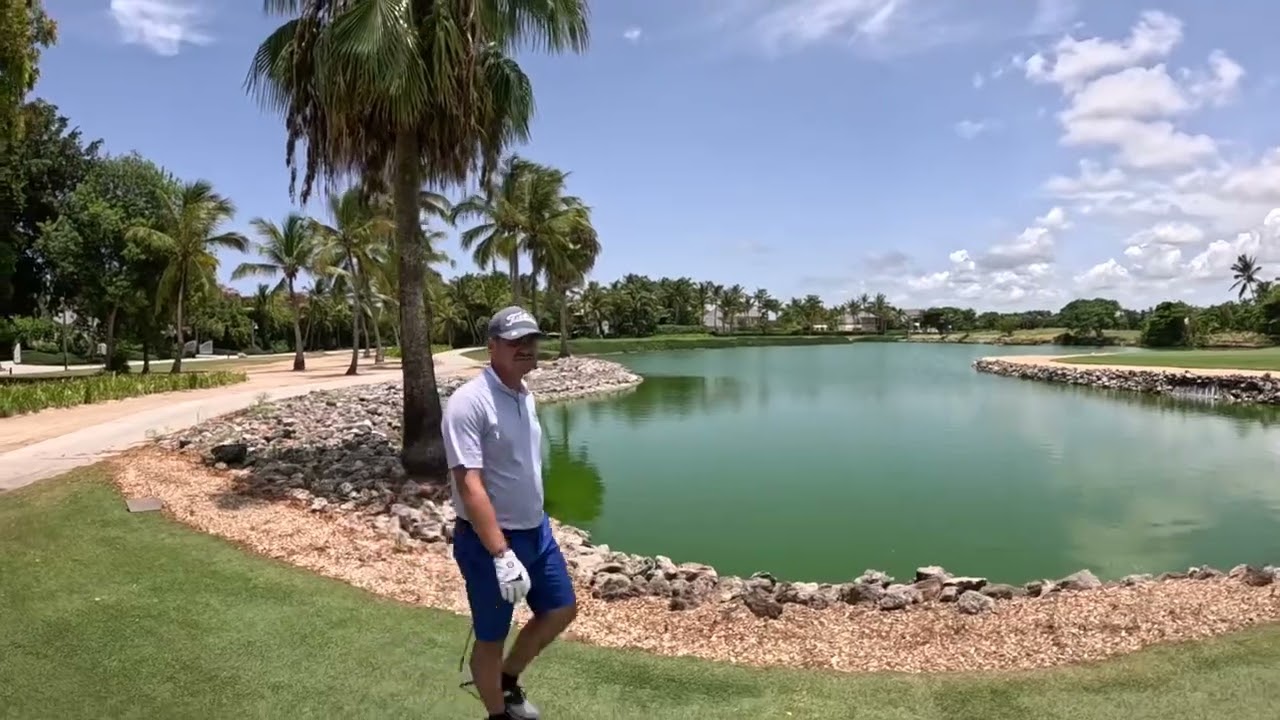 La Cana Golf Course. Par 3 with a beautiful punta cana view ! #golf #puntacana #golfswing #vibes 
