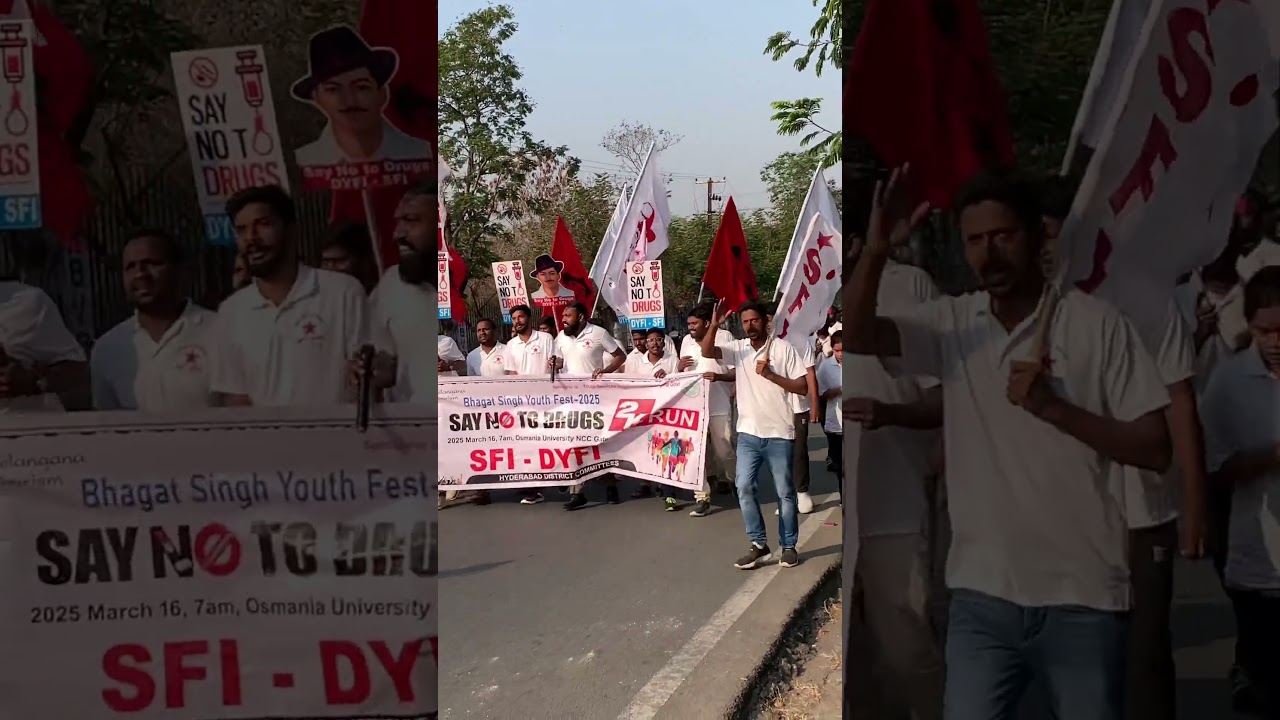 #SFI & DYFI ANTI DRUG RALLY AT OSMANIA UNIVERSITY CAMPUS