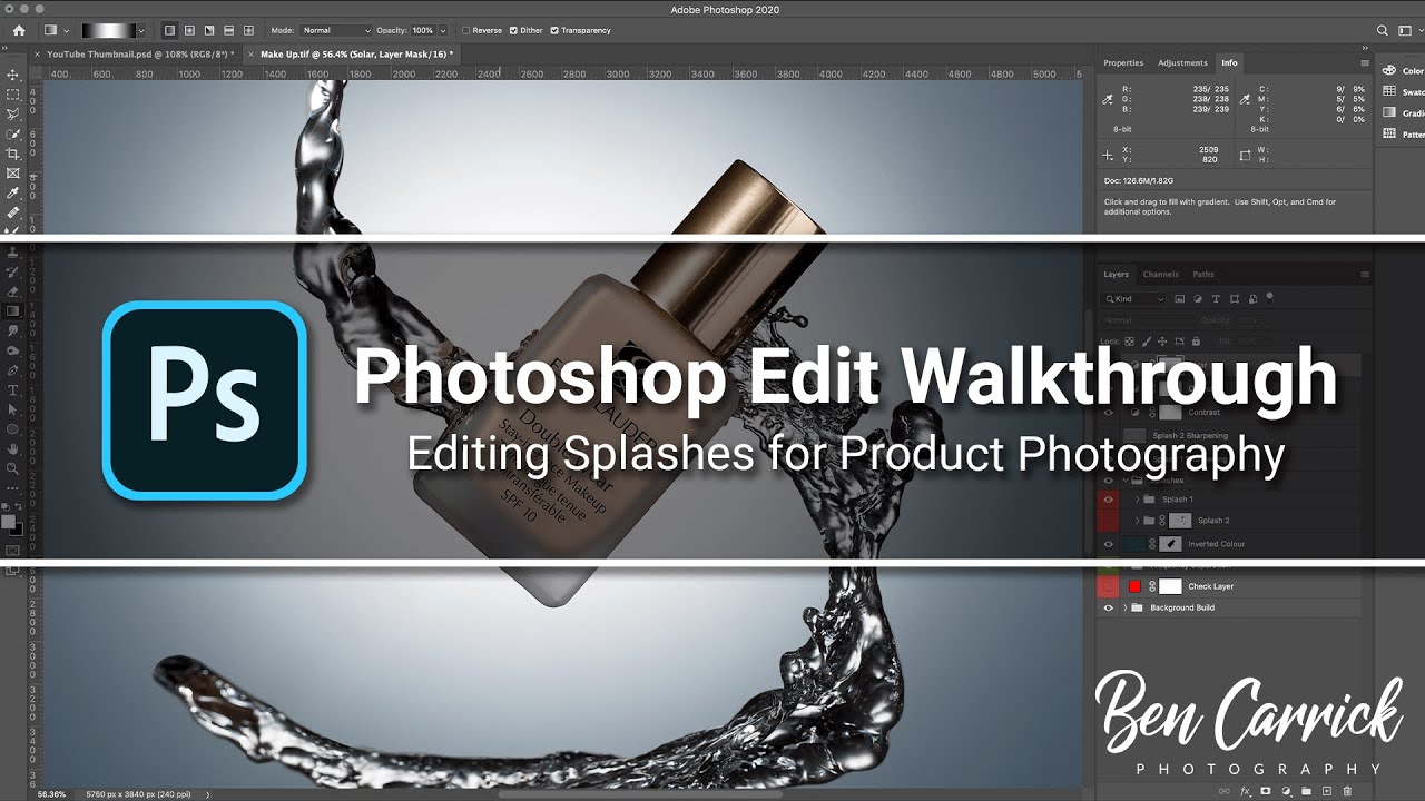 Splash Photography Edit | Composite splashes in Photoshop