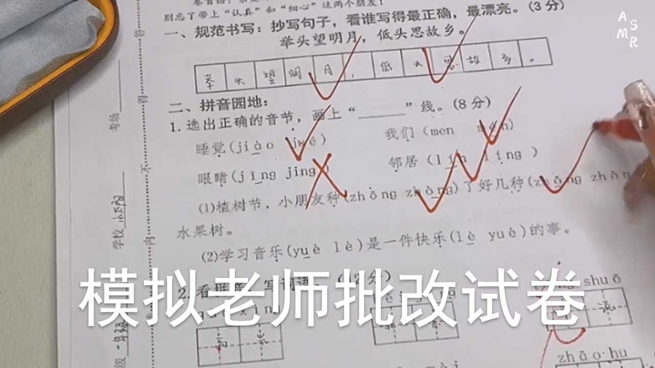 ASMR |模拟老师批改试卷 | 解压助眠【林一睡着辽】