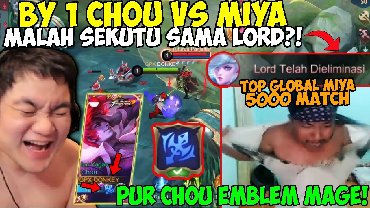 Konten Yg kalian TUNGGU2 nih !! By one Chou Donkey vs Miya!! lawan top global miya kintil 5000 match