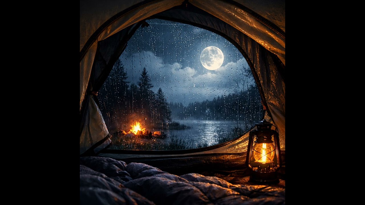 Rain on Tent at Night 🌧 Cozy Camping Sounds for Deep Sleep (1 Hour)