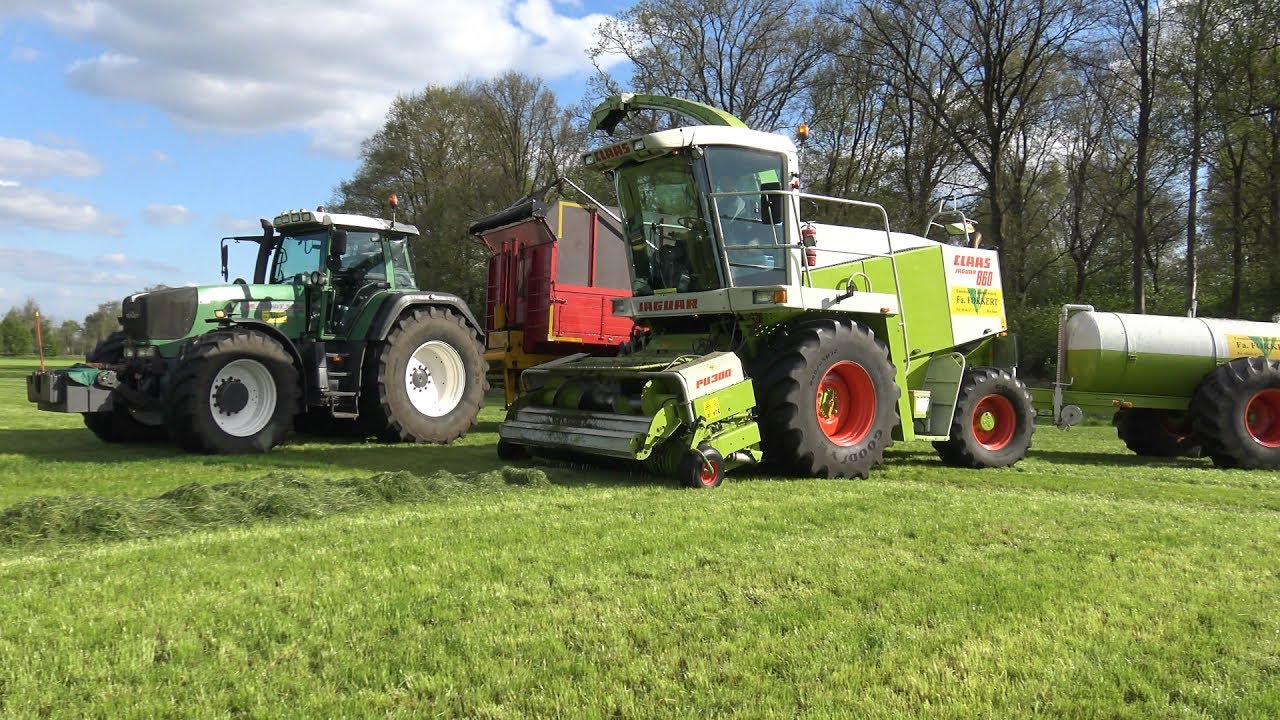 Gras hakselen met Claas Jaguar 860 - Fendt 818 Vario & Fendt 916 Vario (2017)