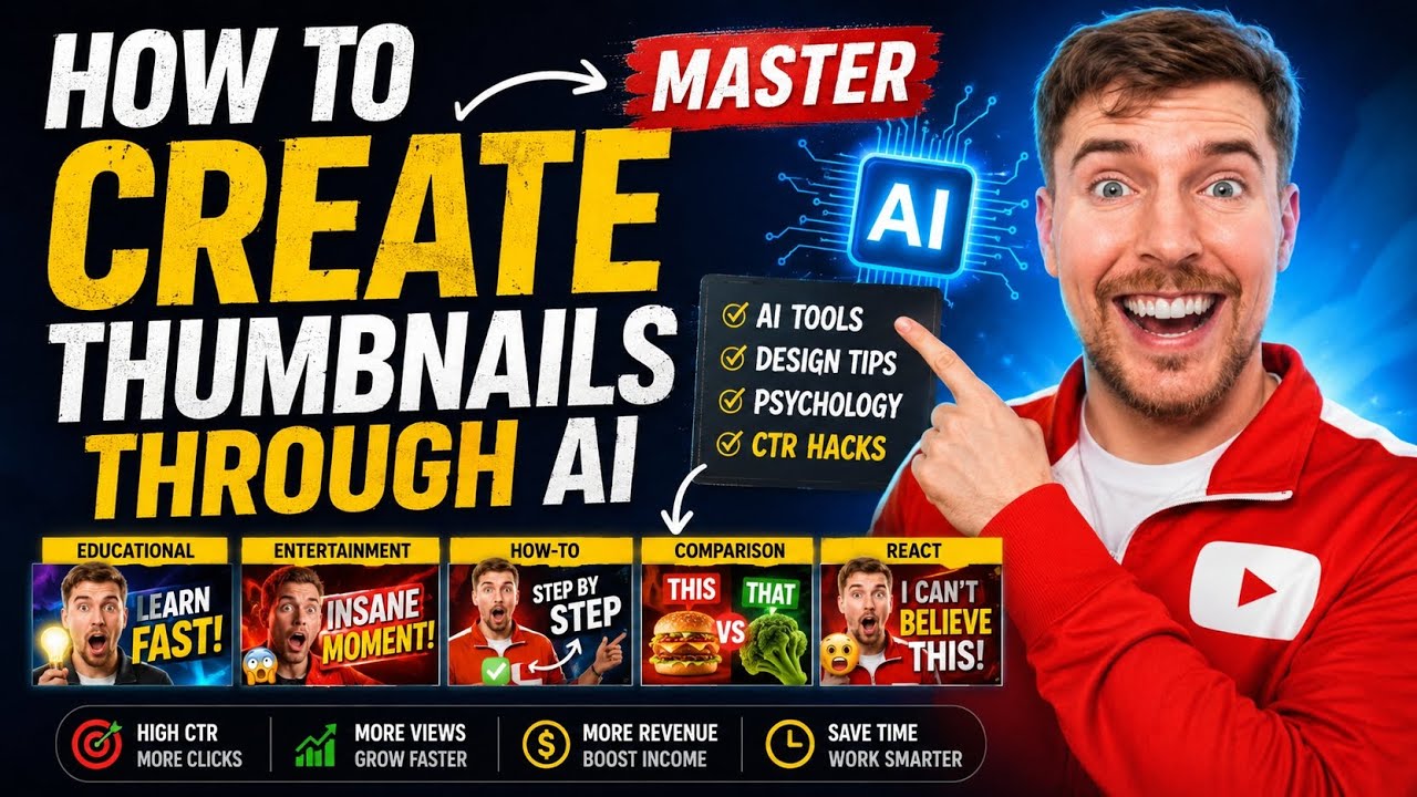 AI Thumbnail Tutorial 2026 | Create Clickable YouTube Thumbnails Fast | Beginner To Pro