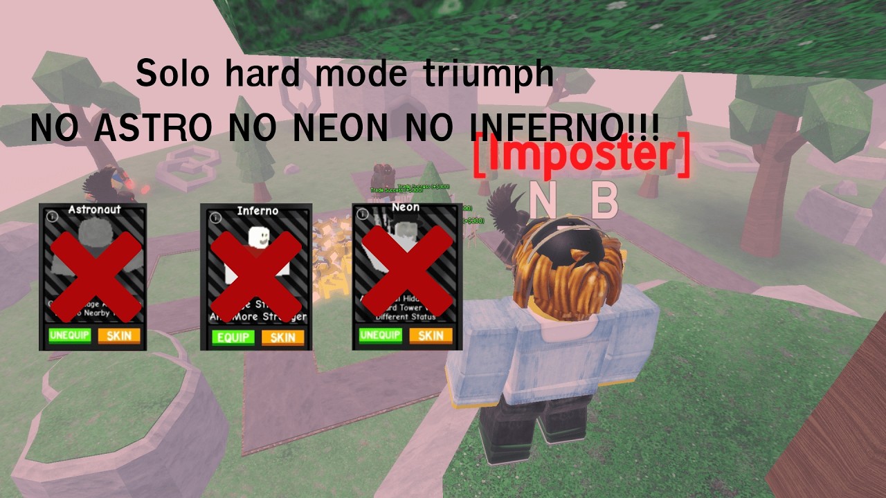 SOLO HARD MODE NO ASTRO NO NEON NO INFERNO!!!! NPC tower defense