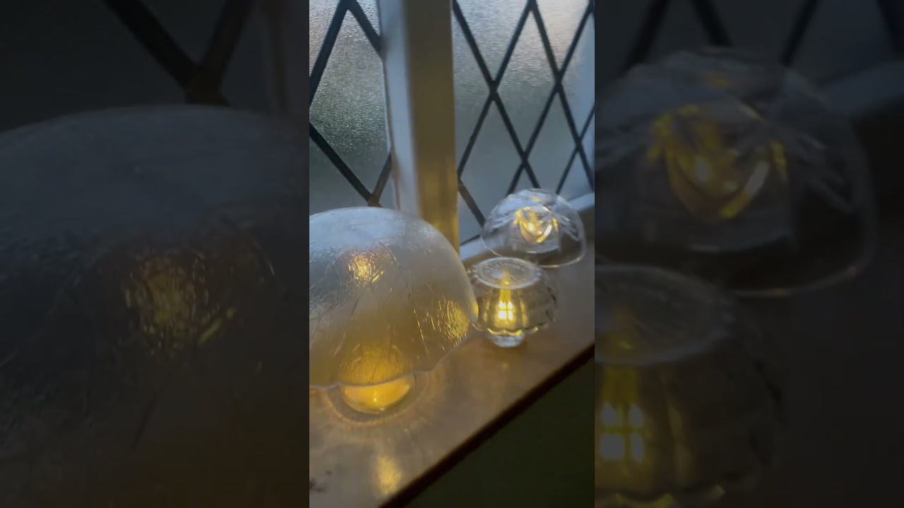 ♻️old glass bowls and glasses #upcycled into twinkly mushroom 🍄lights💡for our hall! #eccleshall