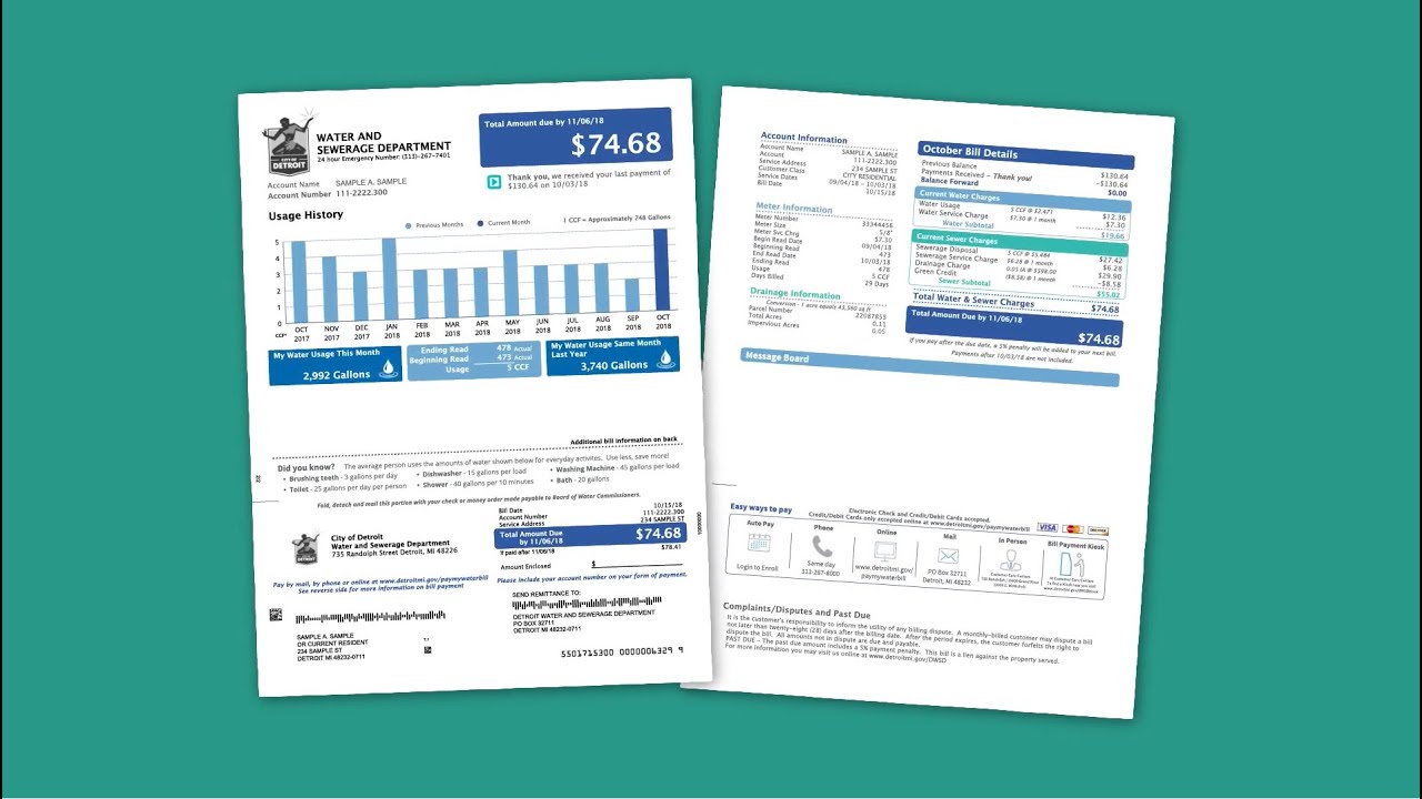 Understanding Your DWSD Water & Sewer Bill