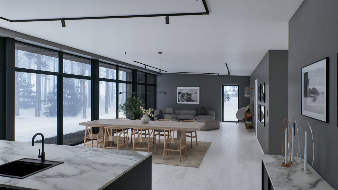 Willa Nordic - interactive architectual visualisation. Archviz project made in Unreal Engine.