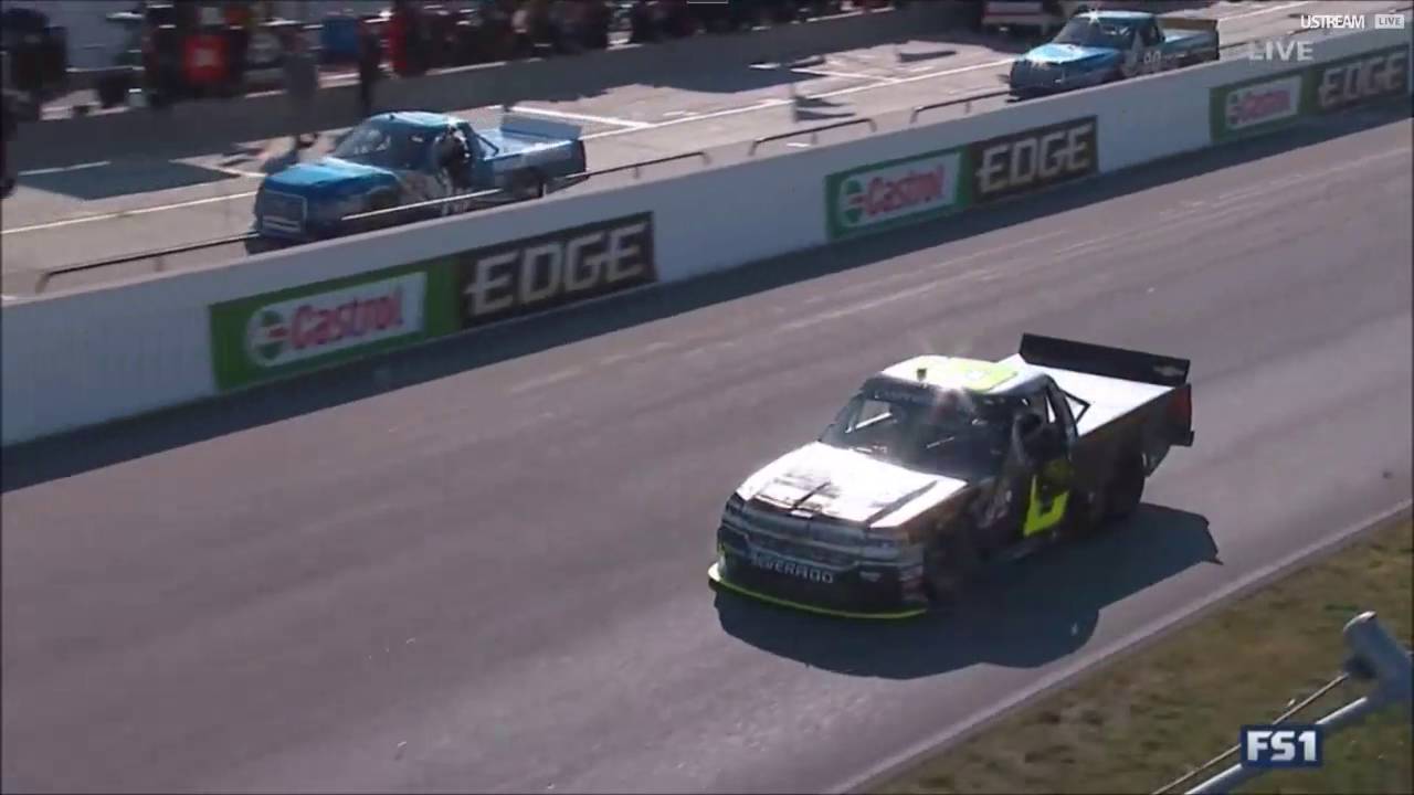 NASCAR Trucks Mosport 2016 Finish Custer Nemechek Fight