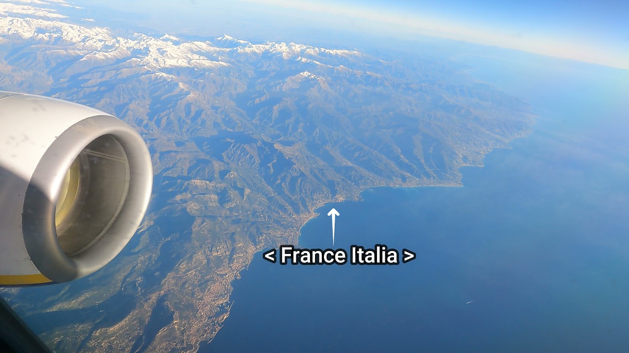 Monaco the alps and Liguria Italian coast from sky