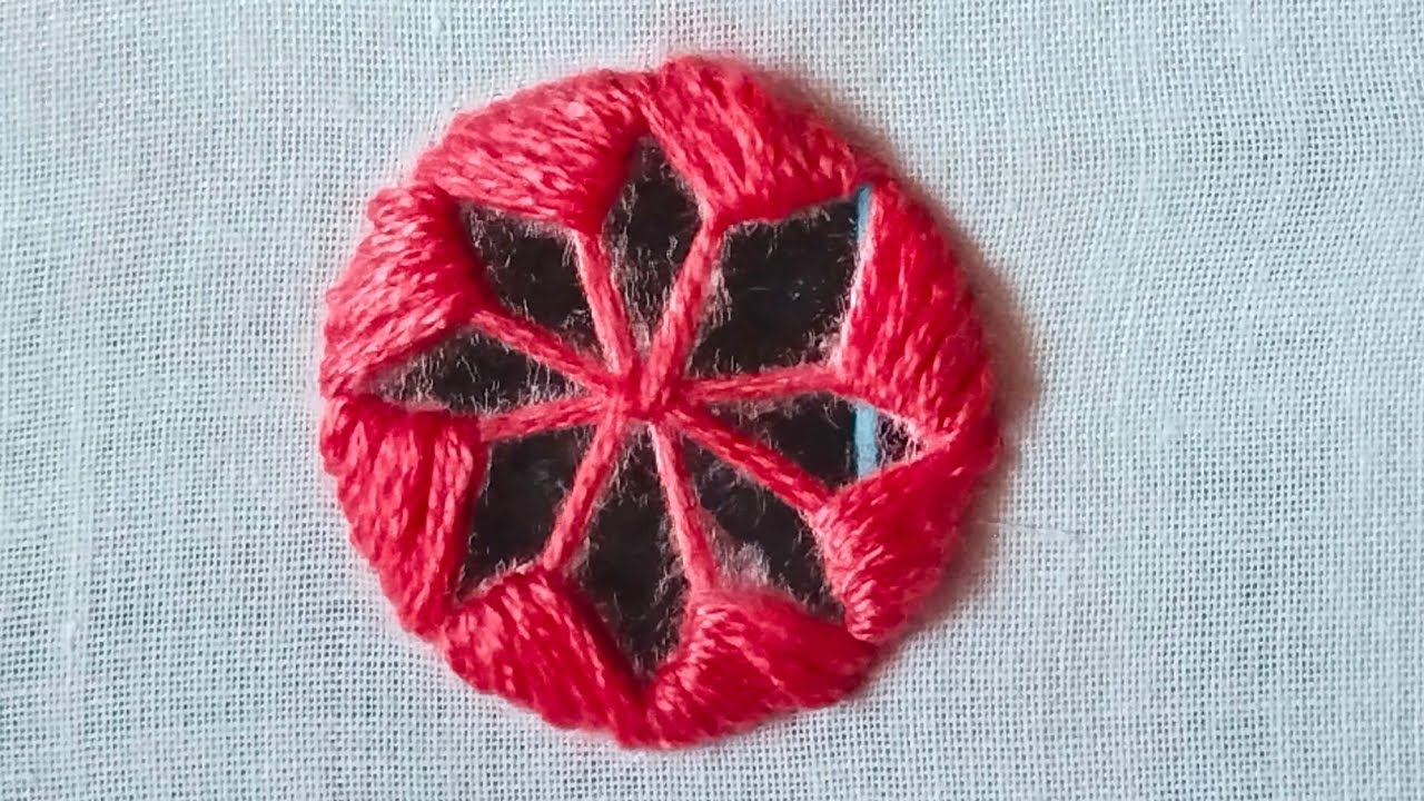 How to make round mirror work| Easy mirrorwork embroidery| Mirrorwork tutorial.