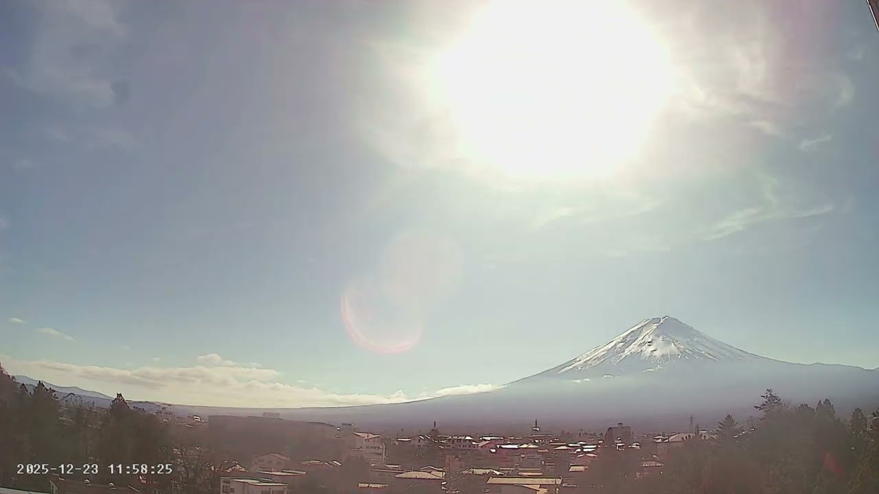 FUJIYAMA18 TIMELAPSE 12 2025 kawaguchiko Funatsu fuji 富士山ライブカメラのタイムラプス 河口湖船津富士