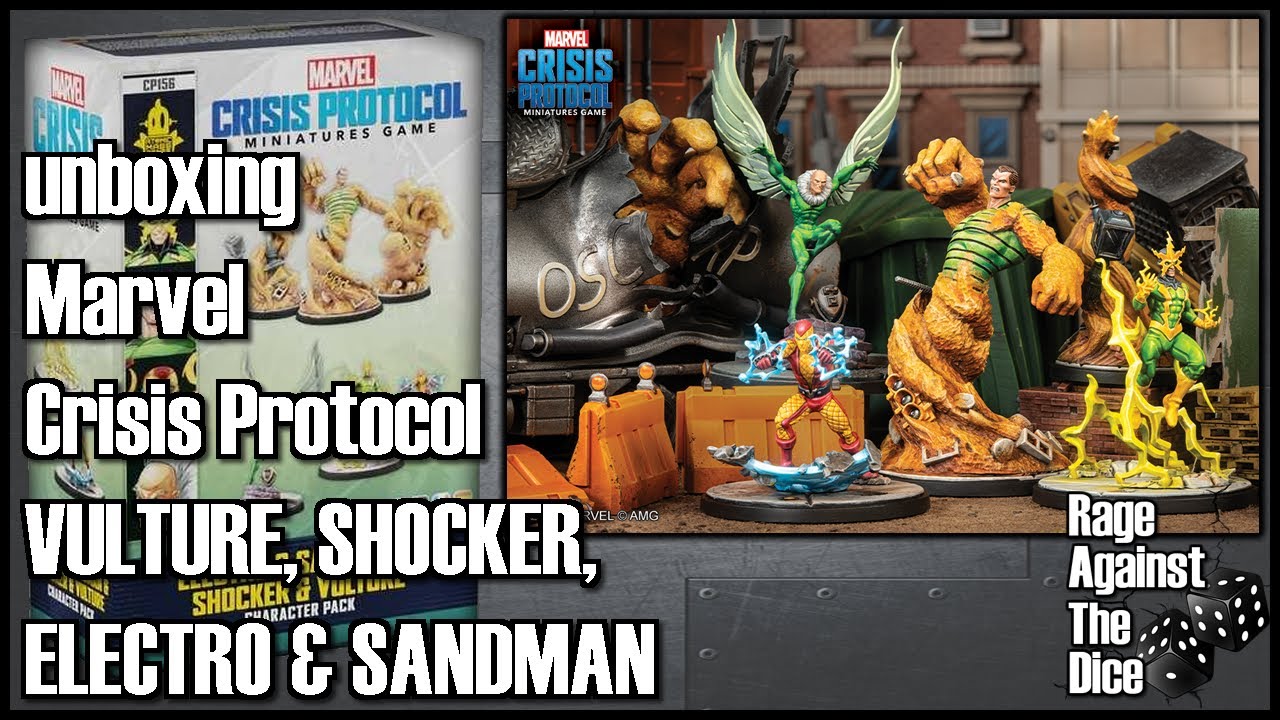 Unboxing Marvel Crisis Protocol Spider Foes - Shocker, Electro, Vulture, Sandman