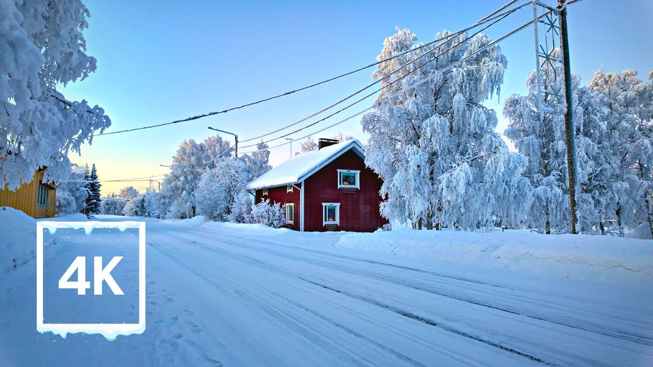 Muonio, Lapland - Finland 🇫🇮 -27 °C Winter Morning Walk