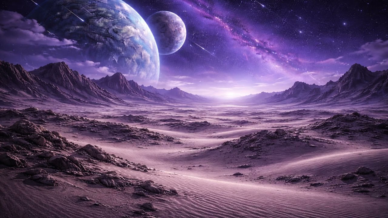 Ambient Space Sounds for Sleep | Alien Desert Night | 2 Hours