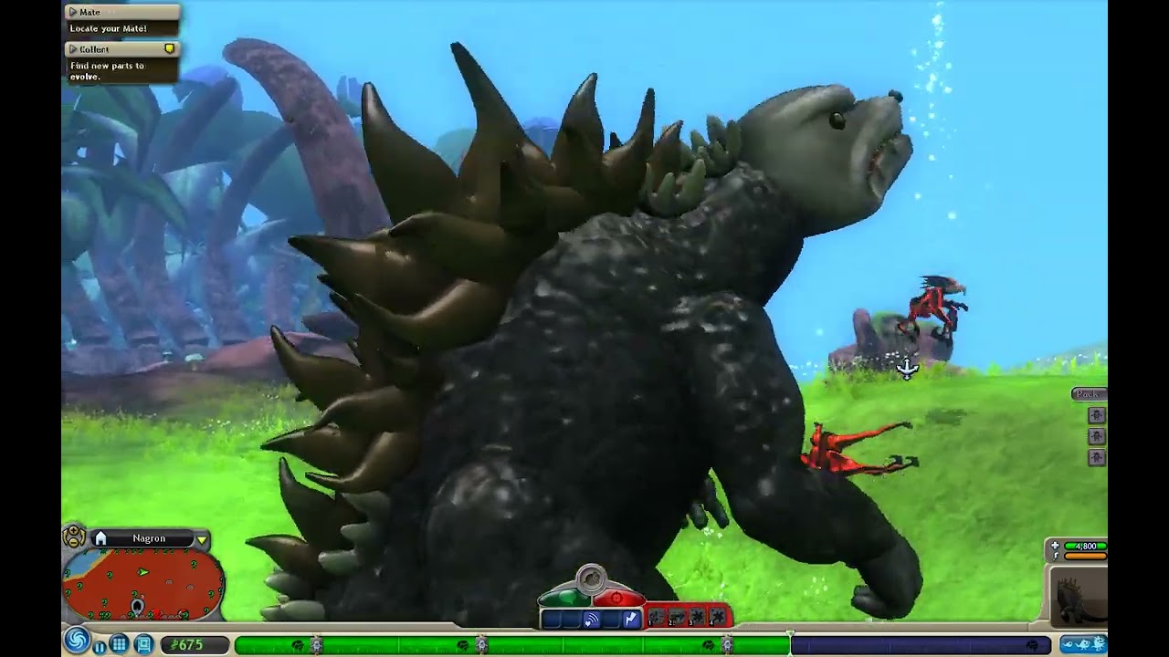 Spore - Playing as Epic Godzilla in Creature Stage