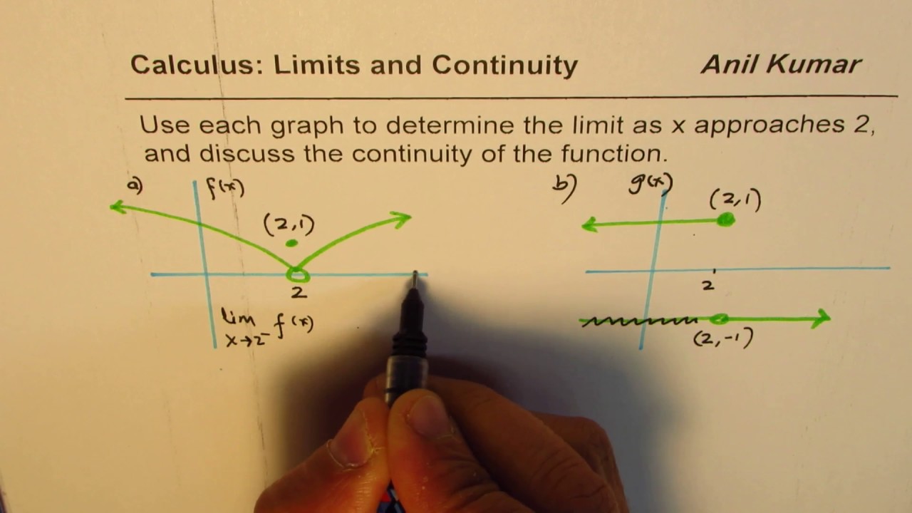 Discuss the continuity and limit of the function