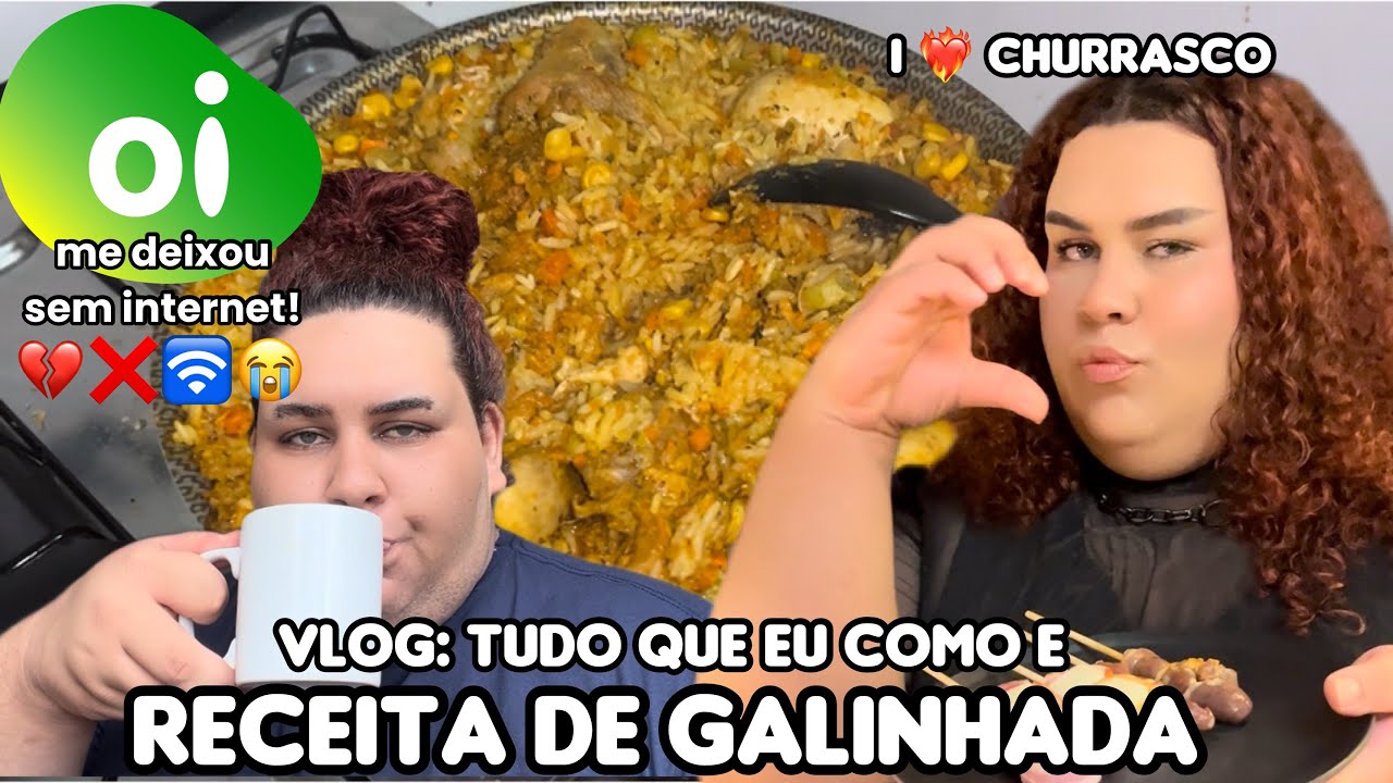 VLOG: TUDO QUE EU COMO EM UM DIA + RECEITA DE GALINHADA!