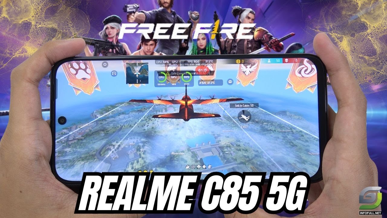 Realme C85 test game Free Fire Mobile | Dimensity 6300