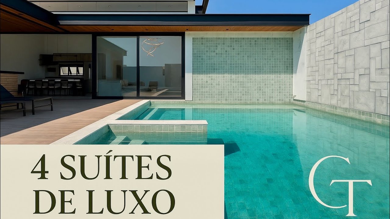 Surpreendente casa térrea no Villas do Golfe | 4 suítes, design criativo e piscina com ozônio