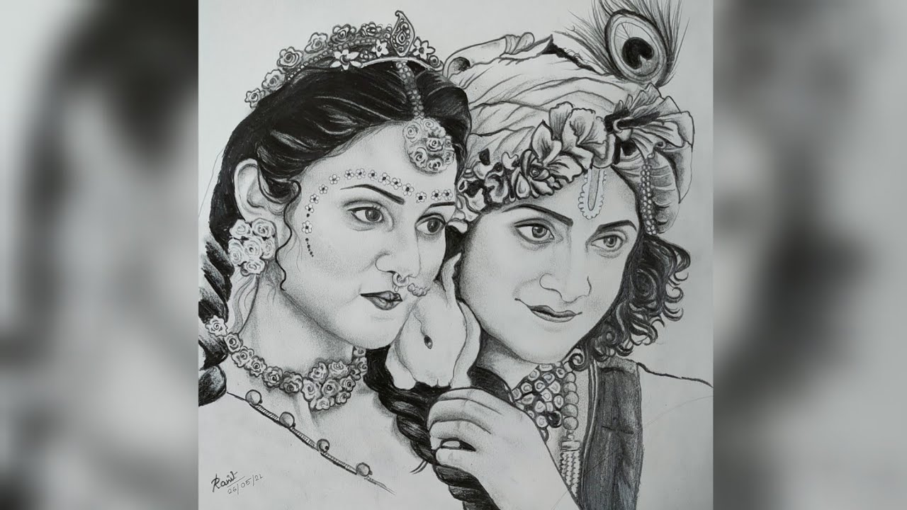 Radha Krishna Sketch part - 2 || Lord Krishna drawing || Radha Krishna shade || CTW