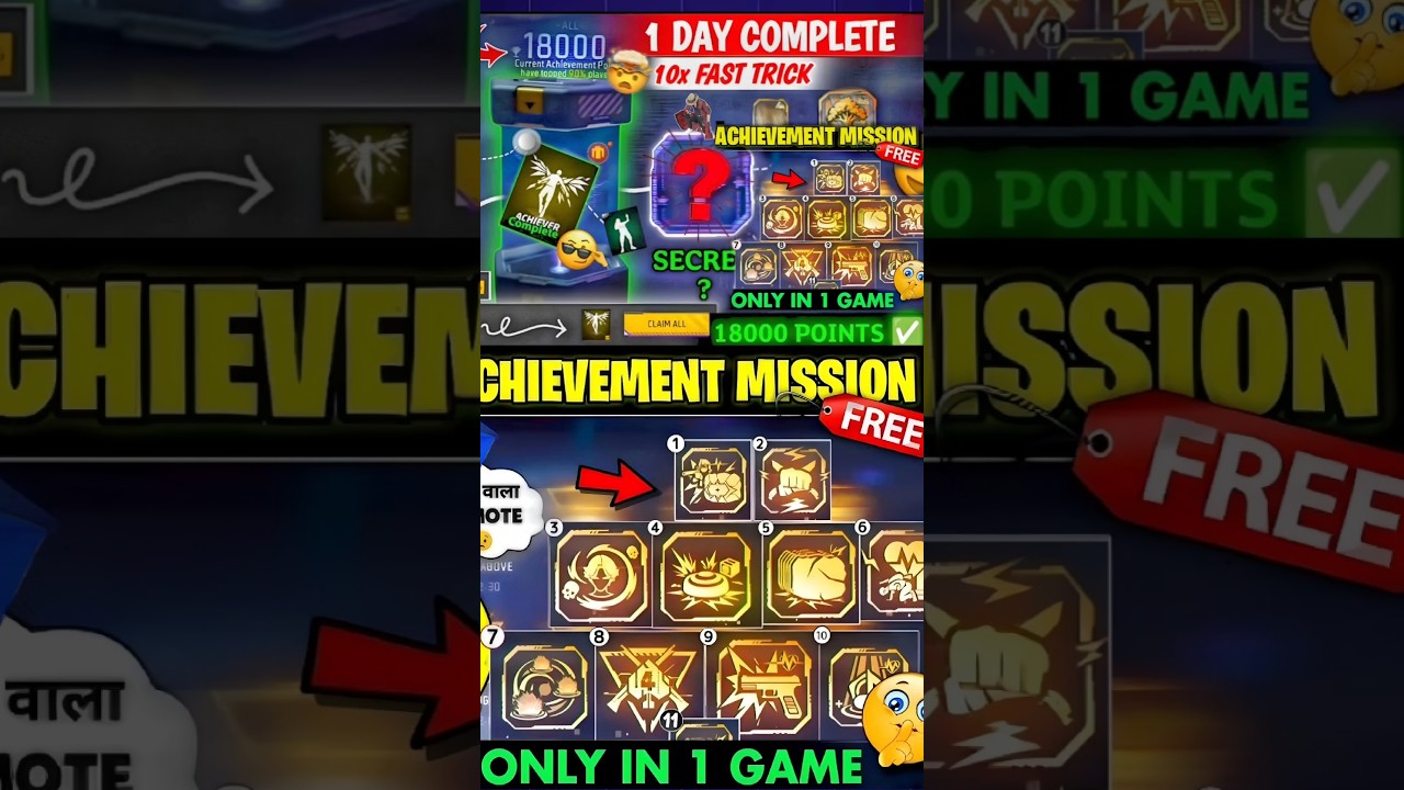 All Hidden Achievements Missions Complete Trick 😍 8000 Points Kaise Milega | Emote Trick Free Fire
