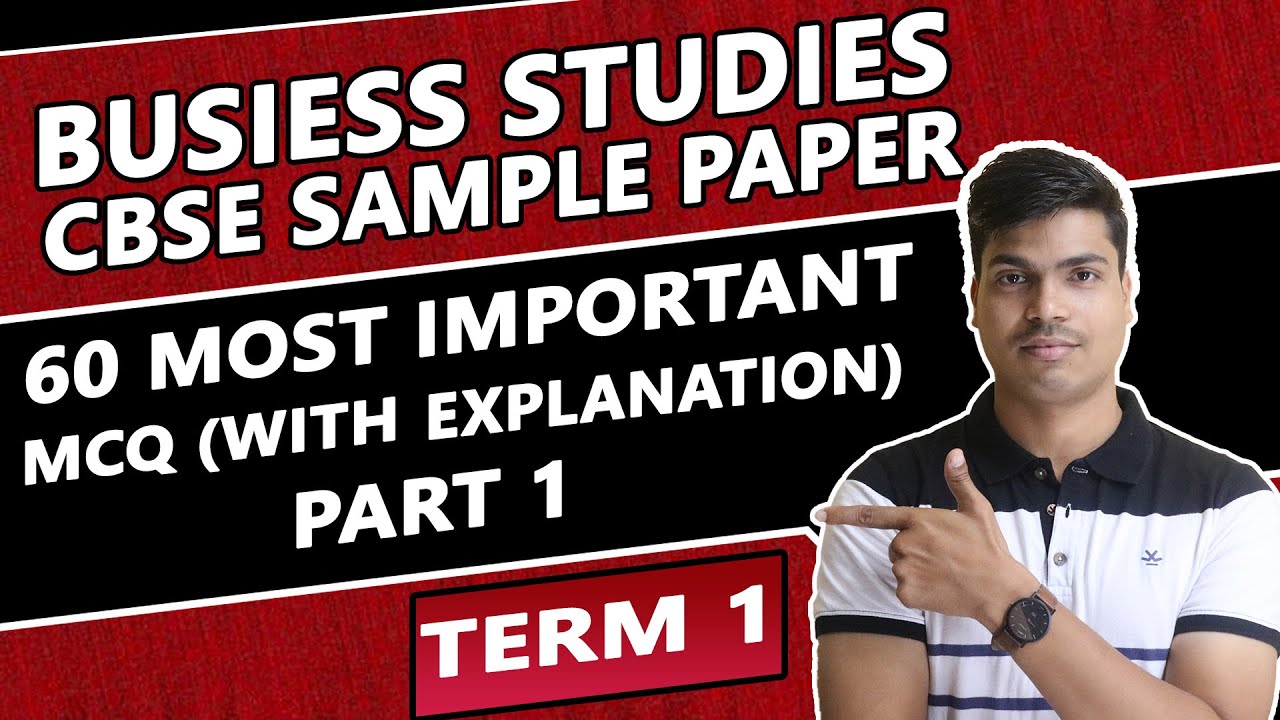 CBSE B.st. Sample Paper Term 1 | 60 Most Important MCQ with Explanation Part 1 | Sunil Panda