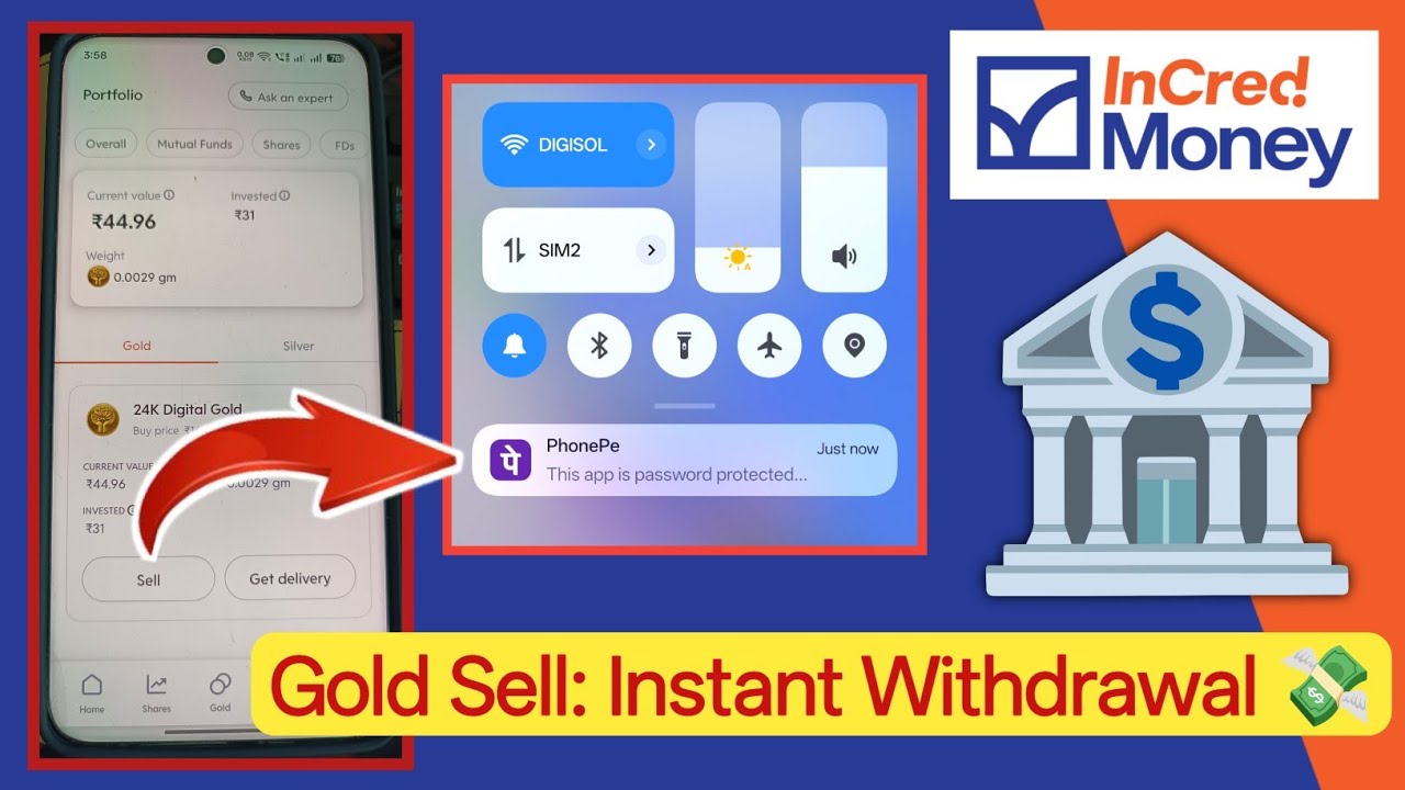 InCred Money App Gold Sell Process | Instant Bank Transfer Live Proof ⚡