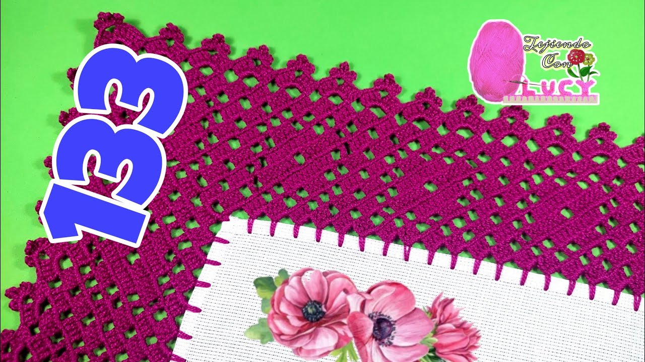 133/ PUNTILLA DE UNA SOLA VUELTA, PARA SERVILLETA. 🌼, FÁCIL DE REALIZAR. NUEVO DISEÑO