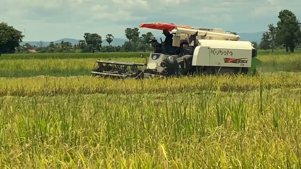 Kubota DC-105x tractor ម៉ាសុីនច្រូតស្រូវ