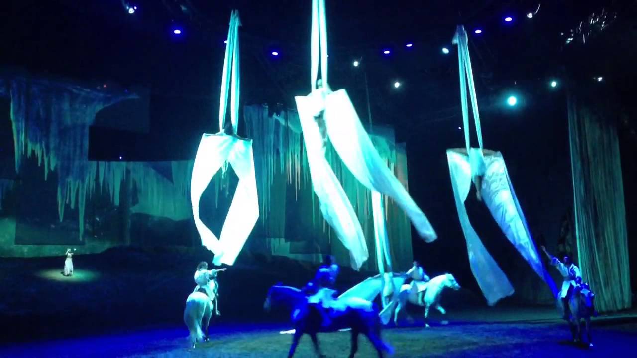 Acrobats and horses