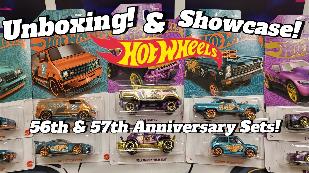 Hot Wheels 56th and 57th Anniversary Set Unboxing & Showcase!