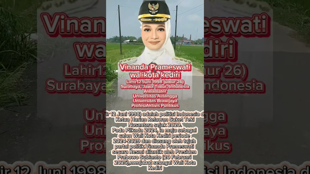 Profil dan biodata Vinanda prameswati Walikota kediri:Walikota cantik kediri Vinanda prameswati