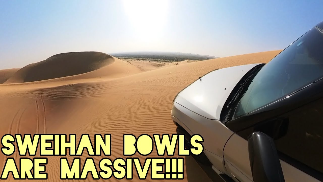 The big bowls of Sweihan Desert are very challenging for the vehicles and drivers!