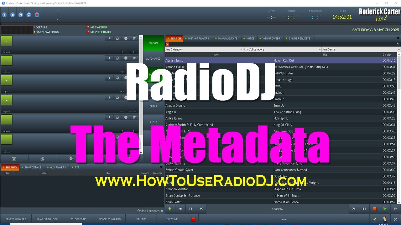 Настройка метаданных RadioDJ в автономных кодерах