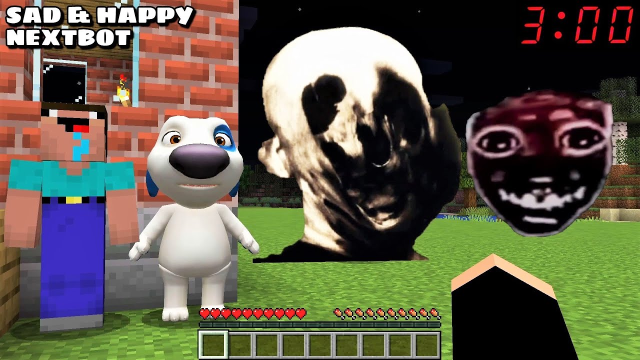 FORBIDDEN SAD NEXTBOT AND HAPPY NEXTBOT CHASED ME in Minecraft - Gameplay - Coffin Meme