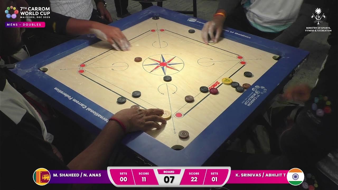 M. Shaheed / N. Anas (Sri Lanka) vs K. Srinivas / Abhijit T. (IND)|7th Carrom World Cup 2025