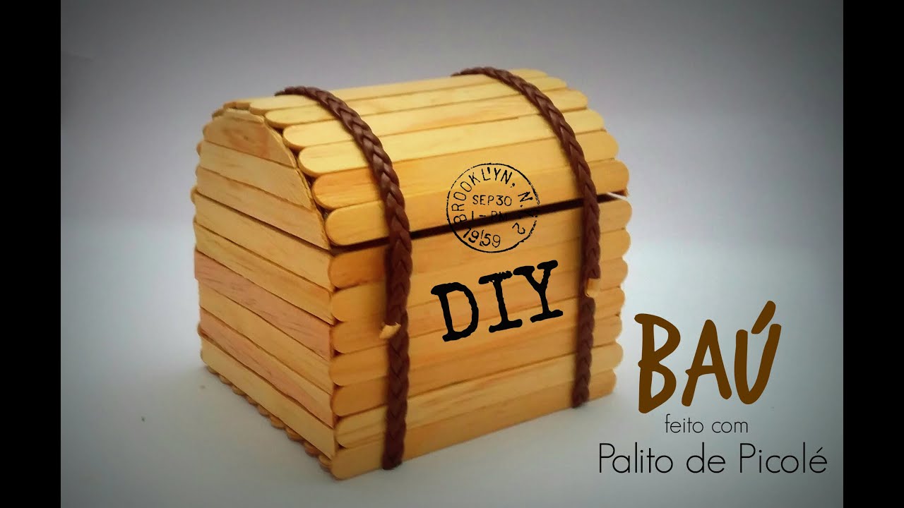 DIY │[Série Palitos de Picolé] 1 - Baú (Chest stick popsicle) - Cristiane Mendes